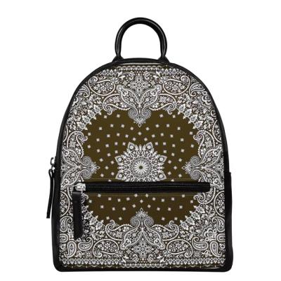 China With USB Women Mini Backpack Purse Bandana Printing Designs Women Girl Leather Cross - Body Handbags for sale