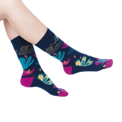 China Women Breathable Cotton Design Fashion Colorful Knitted Socks for sale