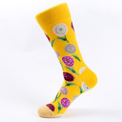 China Flower Lady Breathable Cotton Crew Socks Breathable Colorful Women for sale