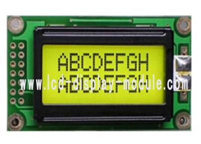 China COB structure Custom LCD Module , yellow green backlight 8x2 Character LCD Display for sale