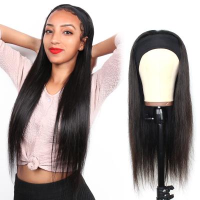 China Hot Selling Silky Straight Wave Style No Lace Headband Wigs Seller, 100% Grade 10A Brazilian Hair Headband Wigs For Black Women for sale