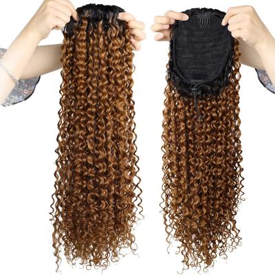 China Straight Silky Straight Wave Hair Curly Ponytails\Curly Drawstring Ponytail Hair Extension For Black Women for sale