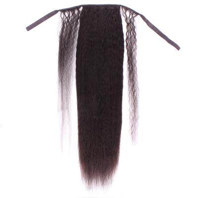 China Blonde Long Drawstring Ponytail Hair Ponytail Hair Extension, Straight Kinky Curly Hair Ponytails, Drawstring Ponytail Hair Extension For Black Women for sale