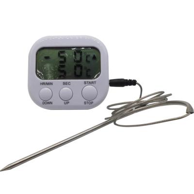 China Big Mini Kitchen Thermometers LCD Display Digital Meat Thermometer With Line Probe for sale