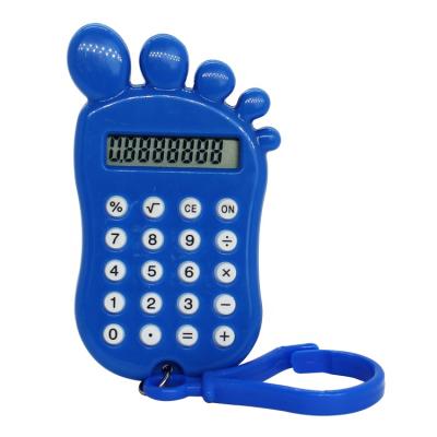 China Electronic Digital Mini Pocket Foot Shape Keychain Calculator Of General Purpose Calculator Fancy Charm Kid's Promotional Gift for sale