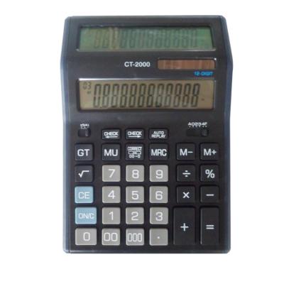 China Check Correct Calculator Large Double Sided Display Desktop Calculator , Two Power Solar Calculator CT-2000 for sale