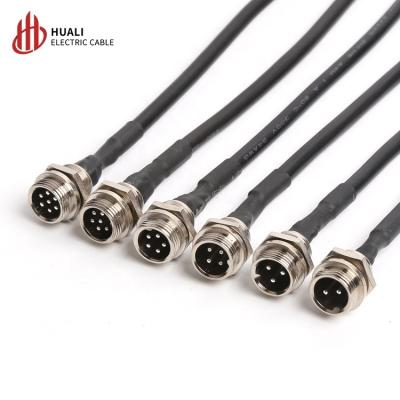 China GX12 Aviation Automotive Connector Wire Cable Metal Male Plug With Cable for sale