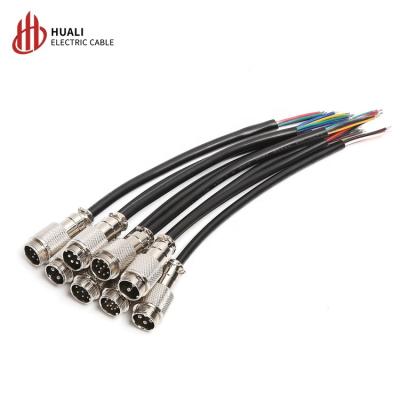 China Straight Mating Aviation Automotive Connector Metal GX16 Type GX16 Male Plug With Cable for sale