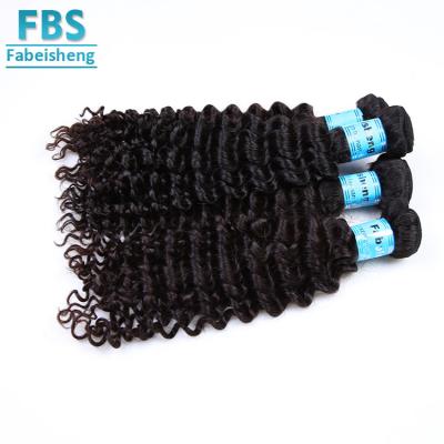 China Hot Selling Unprocessed Natural Colored Virgin Remy Hair Bundles Deep Wave Hair Weft Sewing Machine for sale