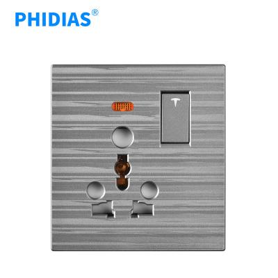 China High Quality Gray Strip 6 Pin Home Use PHIDIAS Standard 1 Wall Socket BS for sale