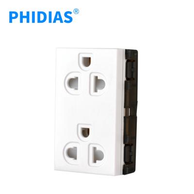 China High Quality Safety PHIDIAS Vietnam Double 3 Pin Wall Socket White Outdoor Knob for sale