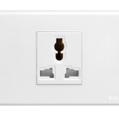 China 16A 3 Pin White Material Multifunctional Home Use PC Safety PHIDIAS Vietnam 75*120mm Color Wall Socket for sale