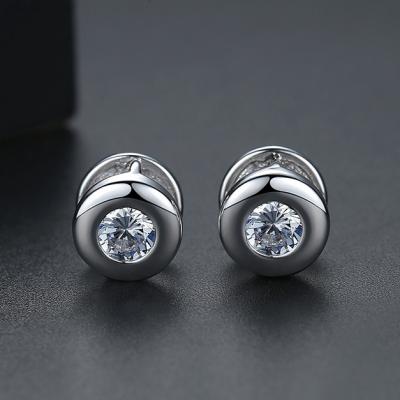 China Wholesale Simple Geometric Round E-2018041957 Cubic Zircon Stud Earrings CLASSIC for sale