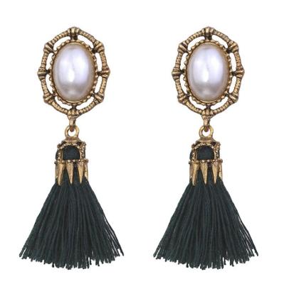 China Boho wool bead dangle luxury tassel drop earrings tassel earrings LXES3662 for long earrings ears for sale