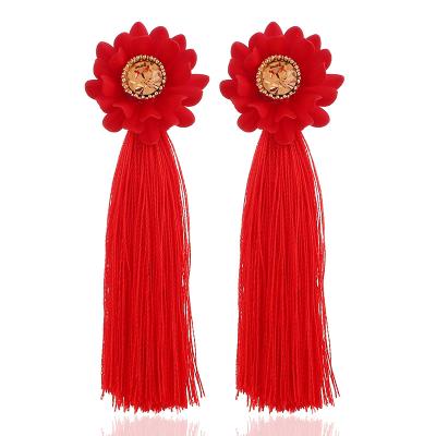 China CLASSIC Wholesale Tassel Earrings Fashion Long Flower Earrings Can Mix Colors TY89185 for sale