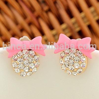 China ALLOY Fashion Bowknot Stud Earrings 18K Gold Stud Earrings EA410 for sale