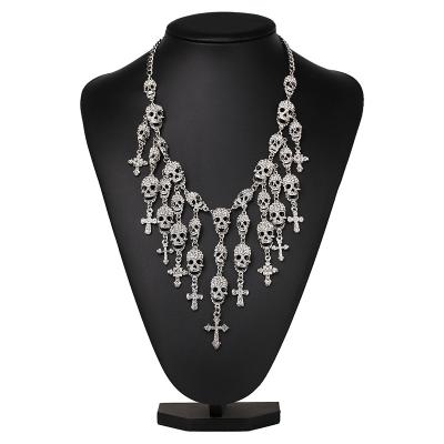 China Large Vintage CLASSIC Chunky Rhinestone Necklaces Skulls Fashion Necklaces Store Wholesale JJ3301 for sale