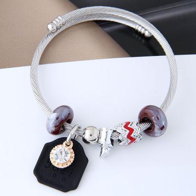 China ALLOY fashion charm bracelets rhinestone chain bracelets shape jewelry wholesale WY150805200 for sale