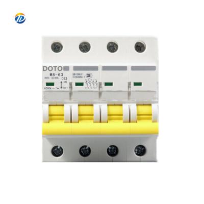 China New Plastic Mini Type 63 Amp Electric Circuit Breaker AC 40a 50a C32 C25 C63 Mcb 4p Type for sale