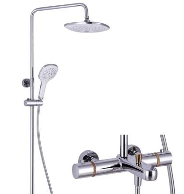 China With Slide Bar Bathroom Thermostatic Bath And Shower Faucets Mixer Column Bar Set Hot Cold Water for sale