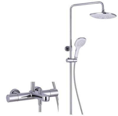 China With Slide Bar Bathroom Thermostatic Bath And Shower Faucets Mixer Column Bar Set Hot Cold Water for sale