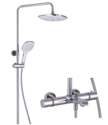 China With Slide Bar High Flow Thermostatic Bath And Shower Faucets Mixer Column Bar Set Hot Cold Water for sale