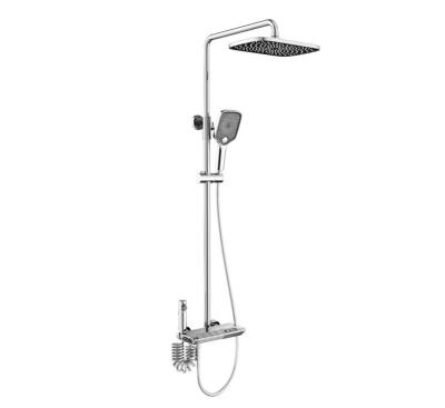 China With Digital Slide Bar Bathroom Thermostatic Bath And Shower Faucets Mixer Column Bar Set Hot Cold Water On/Off Button for sale