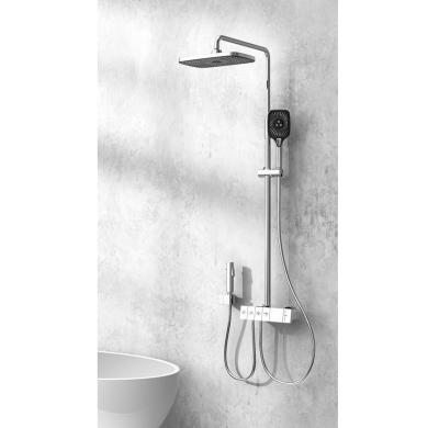 China With Digital Slide Bar Bathroom Thermostatic Bath And Shower Faucets Mixer Column Bar Set Hot Cold Water On/Off Button for sale