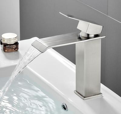 China SUS304 Stainless Steel Basin Mixer Toilet Faucets Metered Hot Cold Water Deck Mounted Water Drop for sale