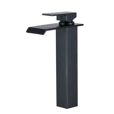 China High Metered SUS304 Stainless Steel Basin Mixer Toilet Faucets Hot Cold Water Deck Mounted Water Drop Black for sale