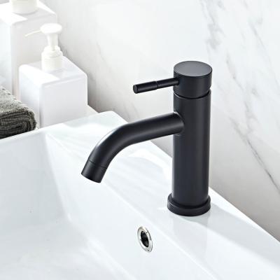 China Metered Faucets Black SUS304 Stainless Steel Basin Mixer Toilet Faucets Hot Cold Water Deck Mounted for sale