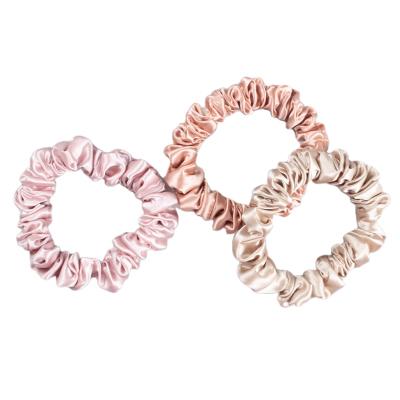 China 100% Silk Hair Decoration 100% Silk Hair Scrunchies Hair Ribbon Ponytail Holder Women's Girl Hair Tie Elastics for sale