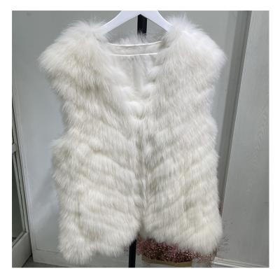 China Real Fox Fur Vest Sustainable Women's Real Fur Vest Warm Sleeveless Real Fur Vest Coat for sale