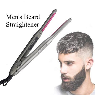 China Mini Ceramic Digital Display Ceramic 2 in 1 Men's Beard Straightening Curling Iron Hair Curler for Men's Short Hairstyle for sale