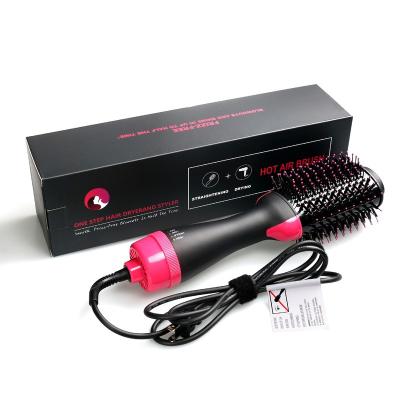 China Round Drop Shipping Oval Negative Ions One Step Hot Hair Dryer Hair Straightener Comb and Volumizer Airbrush for sale