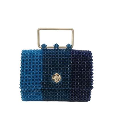 China 2021 New Trend PU/Arcylic Hotselling Products Blue Quilted Handbags Various Women Casual Bag for sale