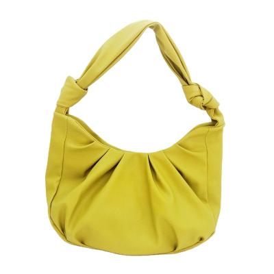 China New Arrival Fashionable Handbag Hot Sales PU Lime Green Fold Shoulder Bag Soft Leather Handbag For Women for sale