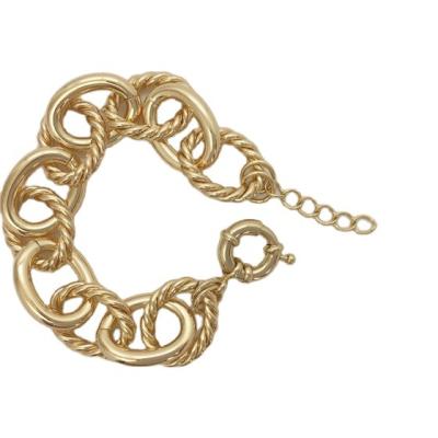 China Trendy Cheap Cost Effective Gold Jewelry Fashion Adjustable Twisted Bangle Bracelet for sale