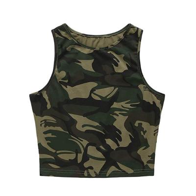 China Wholesale Camouflage Basic Sleeveless Crop Anti-pilling Gym Tank Top Fitness Women's Top T-Shirt for sale