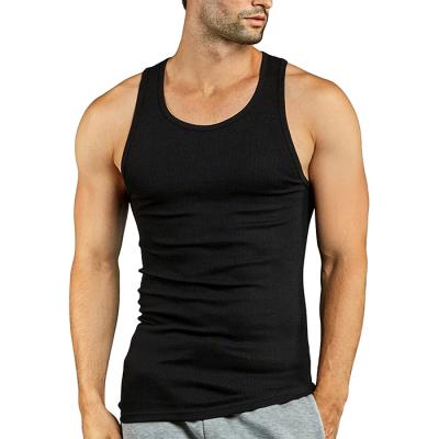 China Custom Anti-Wrinkle Soft Men's Tank Tops Sleeveless Scoop Neck Gym Tank Tops Slim Fit Shallow White T-Shirt for sale