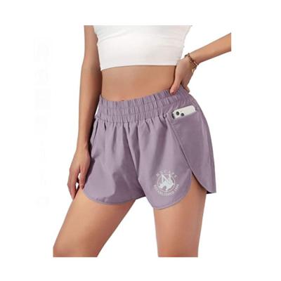 China Viable Women's Quick Dry Running Shorts Sport Layer Elastic Waist Active Workout Shorts With Pockets Women Clothing for sale