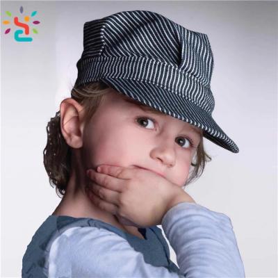 China Wholesale Kid's Engineer Custom Baby Hat Striped Cap Little Engineer Hat 100% Cotton Party Hat for sale