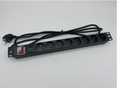 China Aluminum+PC Regulink PDU Plastic French Type 8ways With Switch And Surge Protection Extracting PDU Cabinet for sale