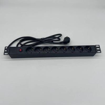 China Aluminum+PC Plastic Hot Sale Rack PDU Shuko 8ways With Switch for sale