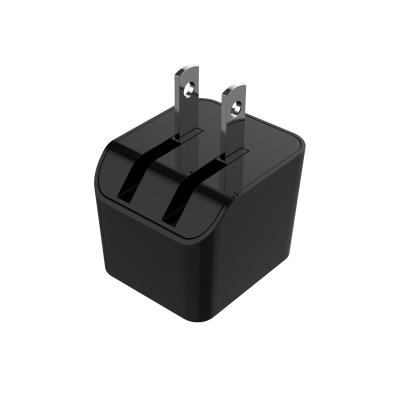 China Portables ETL Approved High Quality 2.4A USA Plug 5V 2.4A Foldable Mini Travel Wall Charger With 2 USB Ports for sale