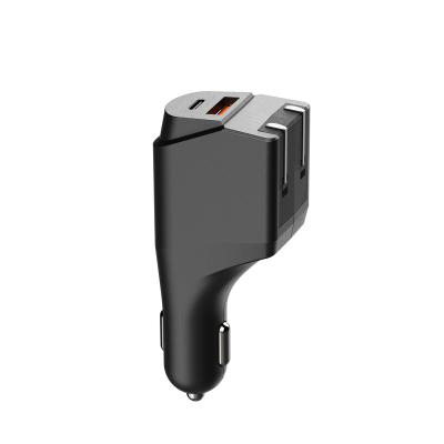 China Mobile Phone/Tablet/MP3/MP4 PD Type C 20W OEM 12V For Android Charging Usb C 3A 5V In Car Fold 2in1 AC Fast Charging DC Plug Accessories For Car Wall Charger car for sale