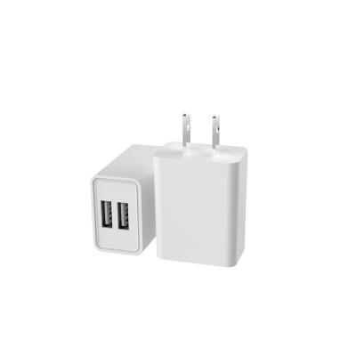 China Cell Phone Factory Supply ETL List 5V 2A Dual USB Home Charger Dual Ports 10W US-Pin Plug Wall Charger For iPhone Mobile for sale