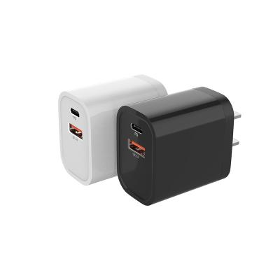 China Mobile Phone Charger ETL Listed 18W USA Plug Qc3.0 Quick USB C Charger Dual Port Wall Charger For Samsung/iphone for sale