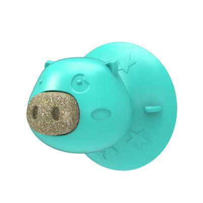 China Nice Quality Multi Sustainable Pig Shaped Pet Toys Turntable Disc With Suction Cup for sale