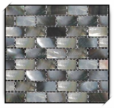 China Eco-friendly Black Pearly Shell Mosaic Backsplash Tile for sale